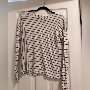 BeyondYoga white striped shirt - size S